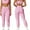 Pink, variant on PISONIC Womens Workout Set Two Piece Spaghetti Straps Cross Back Sports Bra Matching High Waist Leggings Gym Work Out Outfits