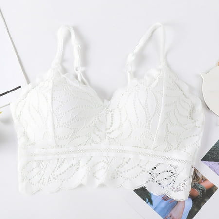 

Hunpta Sexy Lace Bras For Women Comfy Wire-Free Bralette Stretch Breathable Padded Bras Bandeau With Straps Bras Teen Girls