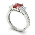 thumbnail image 2 of Three-Stone Engagement Ring for Women - 1.88ct Natural Garnet in 14K White Gold Promise Ring, 2 of 6