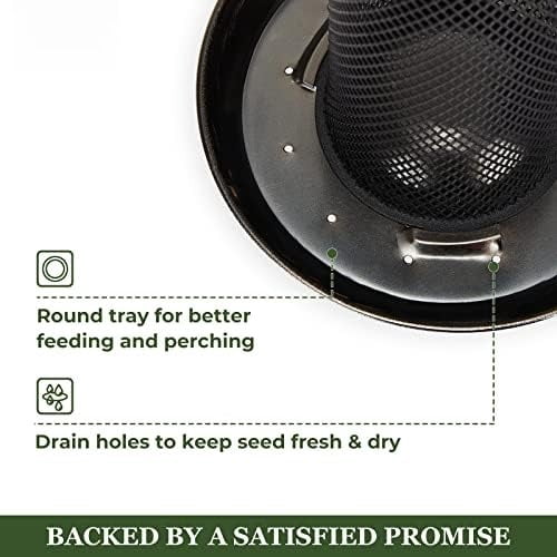 Finch Feeders for Outdoors Hanging, Metal Mesh Tube Bird Feeder for Nyjer/Thistle Seed, 2.5 lbs Large Capacity (Antique Copper)