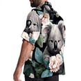 thumbnail image 3 of Koala Men's Short Sleeve Printed Poplin Shirt with Spread Collar Tops - Casual Button Down Summer Beach Shirt for Men and Women, 3 of 6