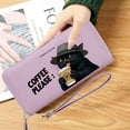 thumbnail image 6 of GEEAD Wallet with Wrist Strap for Women Zipper Pocket Wallet for Women Black Cat Fedora Hat What's Up Coffee Perfect Everyday Use or Gift Idea Elegant Accessory, 6 of 10