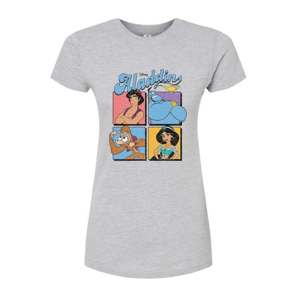 Disney Aladdin - Aladdin, Genie, Abu, & Jasmine - Juniors Fitted Graphic T-Shirt