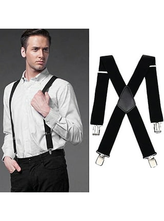 1pc Suspenders Men's Trousers 4 Clips Suspenders Elastic Shoulder Straps