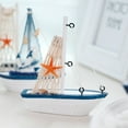 thumbnail image 5 of CSCHome Pretty Beach Fishing boat Theme Party Decoration Wooden Fishing Net Sailboat Ornaments, 5 of 5