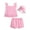 Pink, variant on Baby Girls' Layette Bloomer set with Sunhat Sizes 0-24M