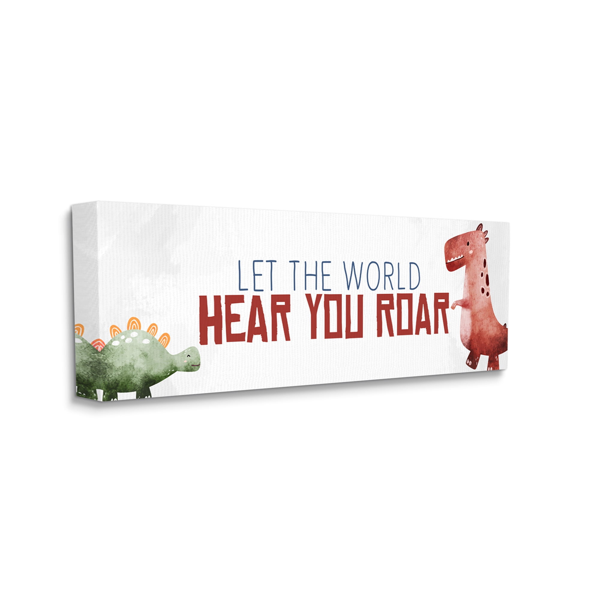 Stupell Industries Hear You Roar Dinosaurs Animals & Insects Painting Gallery Wrapped Canvas Art Print Wall Art, 40 x 17