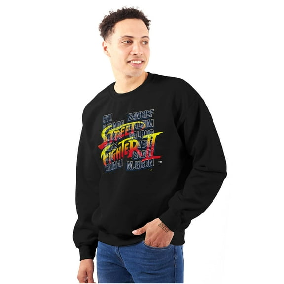 Street Fighter 2 Logo Video Gamer Sweatshirt for Men or Women Brisco Brands S