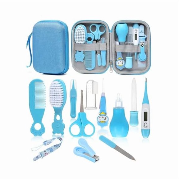 ZLCBaby Healthcare and Grooming Kit, Safety Newborn Nursery Baby Care Kit, with Hair Brush Comb, Nail Clipper, Thermometer, Pacifier Clip, Baby Registry Search, Newborn Essentials Girls Boys