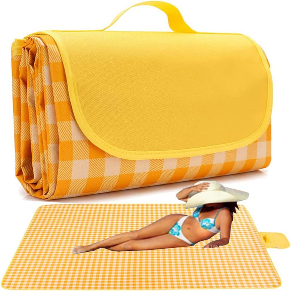 Picnic Mat 58''x79'' Picnic Blanket Striped Handy Beach Mat Sandproof