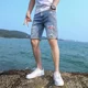 thumbnail image 5 of Pantalones cortos de mezclilla para hombre, largos, con parches de texto, bermudas, pantalones vaqueros cortos para hombre, moda coreana, nuevos en diseñador, botones Xxxl, verano, 5 of 5