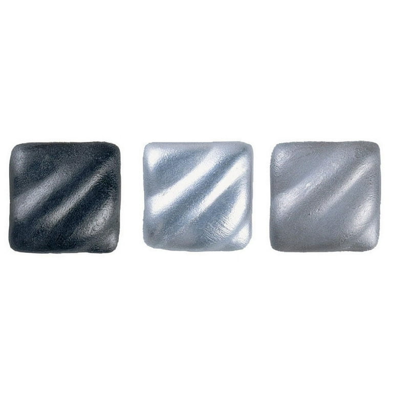 Amaco Rub 'N Buff Wax Metallic Finish, 3 Color Grey Assortment ebony, Silver  Leaf, Pewter 