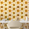 thumbnail image 2 of Ambesonne Sunflower Peel & Stick Wallpaper for Home, Vintage Fall Leaves Print, 13"x72", Marigold Mustard and White, 2 of 5