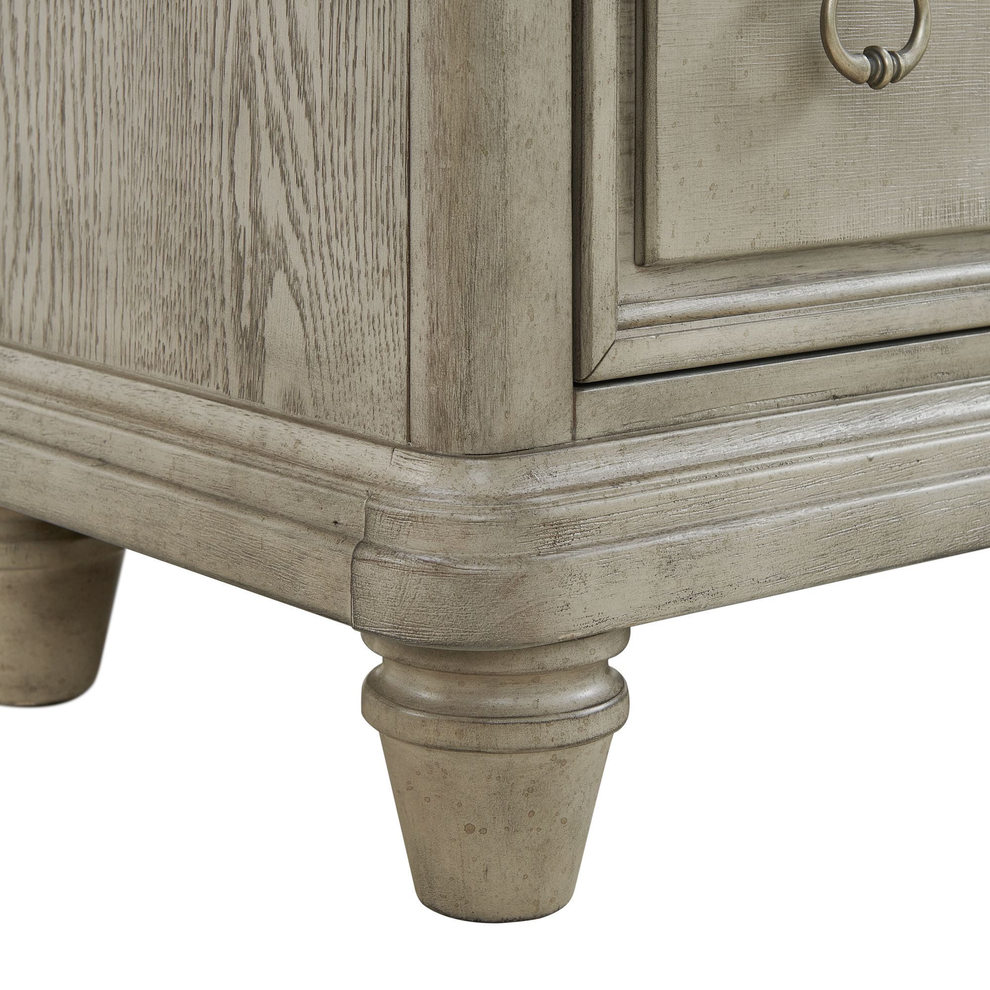 Picket House Furnishings Emiko 2-Drawer Nightstand with USB in Light Gray