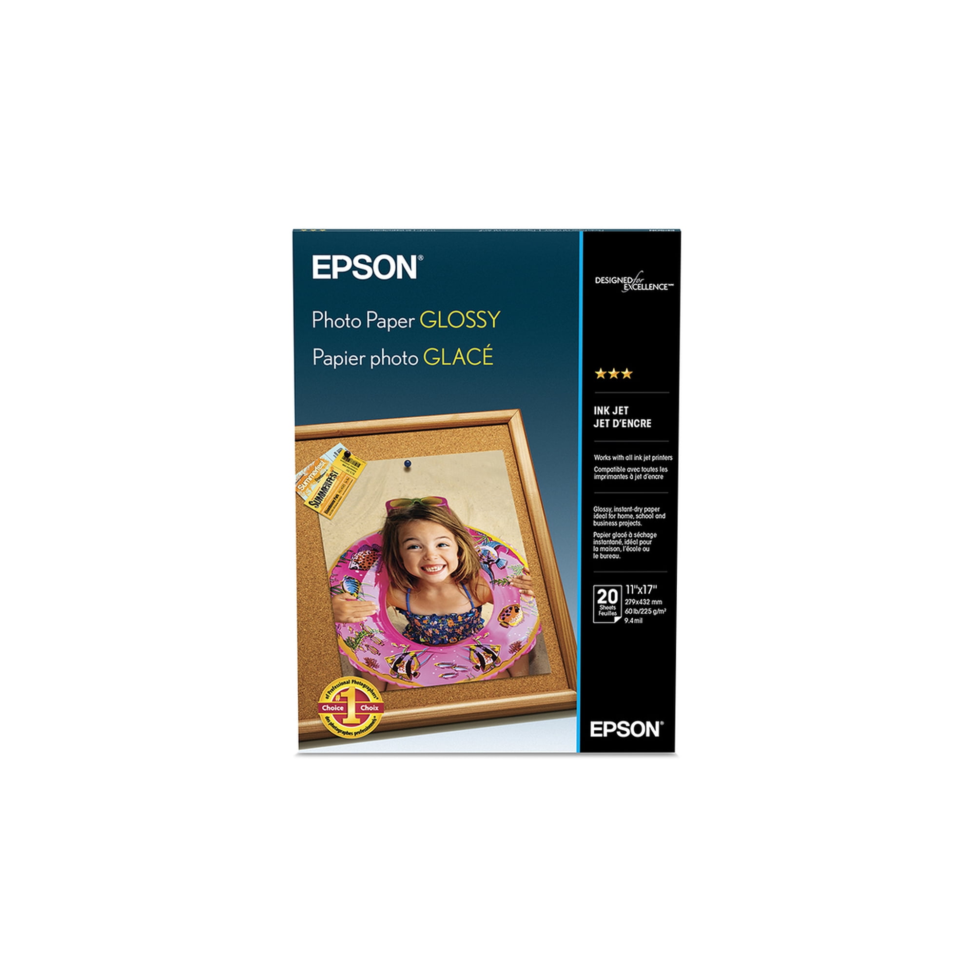 Epson Photo Paper Glossy, 11" x 17", 20 sheets