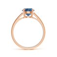 thumbnail image 2 of Angara Natural London Blue Topaz Ring - Prong-Set Round 1.55 ct London Blue Topaz Solitaire Ring in 14K Rose Gold for Women (Ring Size = 3.5), 2 of 9