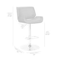 thumbnail image 6 of London Gray Faux Leather Adjustable Height Swivel Walnut Wood and Chrome Bar Stool, 6 of 8