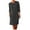 Black, variant on LEAVINGSUO Dresses for Women 2023 Women Fashion Round-Neck Pockets Button Dress Solid Long Sleeve Dress Dark Gray XXL