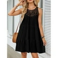 thumbnail image 5 of jinghuiyue Women’s Summer Hollow Out Halter Dresses Sleeveless Casual A-Line Tiered Swing Mini Dress Beach Vacation Sundress XXL, 5 of 6