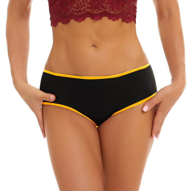 Gibobby Pantaleta Corte Frances de Algodon Calzoncillos Patchwork Color Ropa interior Bragas Bikini Solido Calzoncillos para mujer Bragas