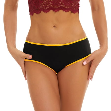 

Women Panties Tummy Control Underpants Patchwork Color Bikini Solid Briefs Knickers Underwear