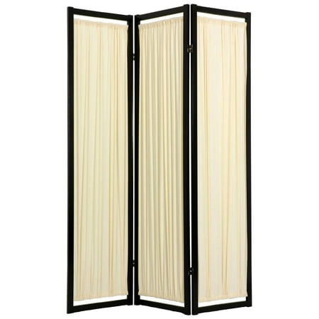 Oriental Furniture 6 Ft Tall Helsinki Shoji Screen, 4 panel, black