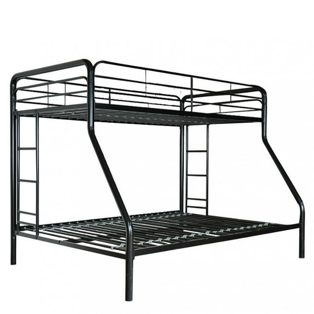 Sturdy Metal Bunk Beds With Safety Rails And Ladder, TwinOverFull Buk