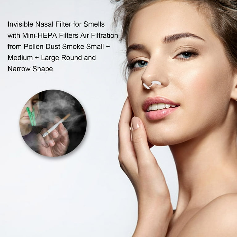 Invisible Nasal Filter Ultra Breathable Nasal Filters Nasal Filters Nose Plugs for Smells with Mini HEPA Filters Air Filtration from Pollen Dust Smoke