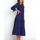 thumbnail image 5 of Vestido BTFBM casual de manga larga para mujer, color caqui liso, 5 of 6
