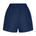 thumbnail image 5 of Women's Elastic Denim-Look Shorts with Side Pockets for Fitness and Casual Wear, 5 of 9