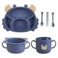 thumbnail image 1 of 6 Pcs 1 Set Children Dining Set Kids Dinning Plate Practical Bowl Simple Cup, 1 of 8
