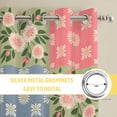 thumbnail image 6 of Japanese Style Kitchen Curtains Window Panels, Colorful Patchwork Flowers Leaves Plaid Insulated Window Treatment Curtain, Grommet Curtains for Bedroom/Living Room/Bathroom, 2 Piece 52"Wx72"L, 6 of 8