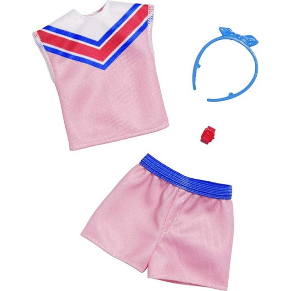 Barbie Fashions Doll Clothes with Sporty Shirt & Pink Shorts with 2 Accessories (1 Outfit)