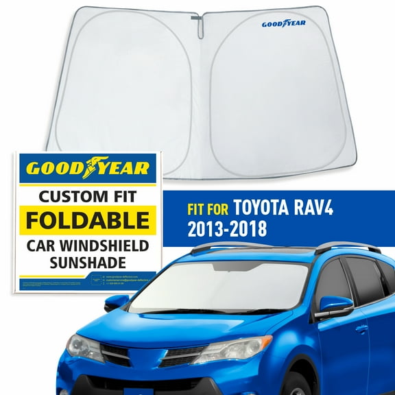 Goodyear Foldable Windshield SunShade for Toyota RAV4 2013-2018, SUV car accessories, Sunshade Cover, Sun Shade Car Windshield, Window Sun Blocker - GY008239