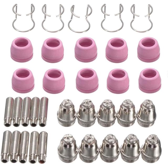 Processus de Soudage Confortable avec Accessoires de Coupe Plasma, Guide d'Espacement en Acier Inoxydable de Haute Qualité pour Modèles Sg55, Ag60, Cut60, Installation Facile Durée de Vie Prolongée, Kit de 35 Pcs