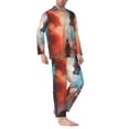 thumbnail image 2 of Naloa Red And Blue Sky Dragon Men’s Pajamas Set - Long Sleeve Button Down Sleep Shirt and Pajama Bottoms Sleepwear Set-Large, 2 of 7