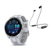 Garmin Forerunner 965 GPS 1.4-Inch Display Titanium Bezel Smartwatch (White) W/In-Ear Headphones