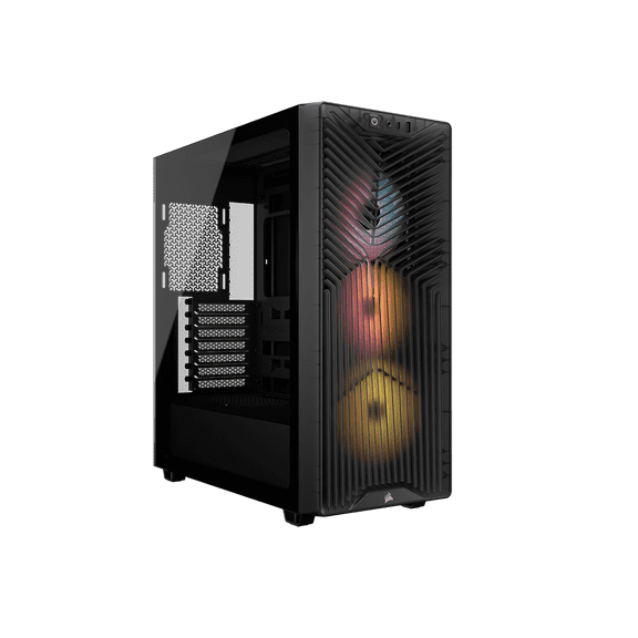 The CORSAIR 3200D RS ARGB is a spacious and fully-loaded mid-tower chassis with 3x RS120 ARGB fans and useful DIY features for an easy build with powerful cooling. Smoke.