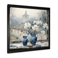 thumbnail image 2 of Designart "Antique Floral Window Charm in White and Blue" Farm Framed Wall Art Decor - Country White Farm Windows Living Room Framed Canvas Art, 2 of 6