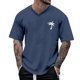 thumbnail image 2 of Blusas y camisas de manga corta con cuello en V para hombre, camisetas deportivas de manga corta con cuello en V, camisetas deportivas de trabajo, camisetas de verano para hombre, blusas de manga cort, 2 of 4