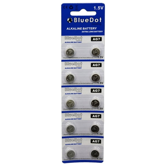 BlueDot Trading AG7 (also known as LR57 and LR926) Alkaline Button Cell Batteries - 10 Pack