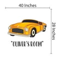 thumbnail image 3 of CARS & VEHICLES - Customized Name Home Living Room Adhesive Vintage Car Mural Art Decoration Yellow Vehicle Design Vinyl Wall Decal - Kids Teens Bedroom Old School Classic Car Wall Sticker 40" x 28", 3 of 3