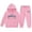 Pink, variant on WOYY Toddler Girls 2 Piece Letter Print Hoodie Sweatpants Outfits Sweatsuit, Sizes 2-3T