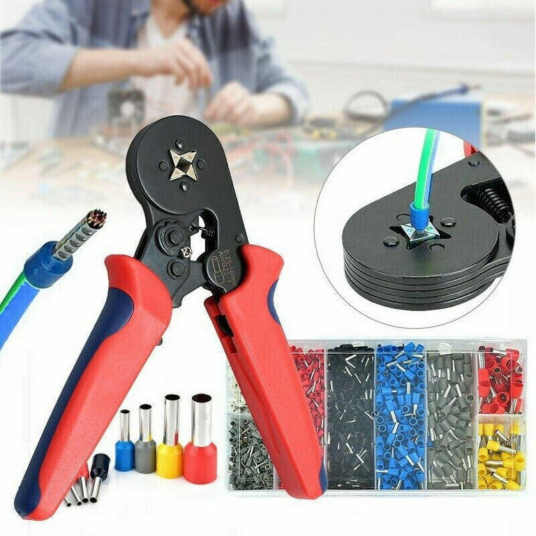 TUBTAP Ferrule Crimping Tool Kit - with 1200PCS Wire Ferrules - Terminal  Crimper for Electricians [AWG 23-7]- Wire Ferrule Kit for Wire-End  Ferrules