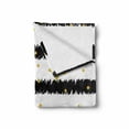 thumbnail image 2 of Star Soft Flannel Fleece Blanket, Stars and Dots with Digital Effect on Striped Pattern Celebration Theme Party, Cozy Plush for Indoor and Outdoor Use, 70" x 90", Black White Yellow, by Ambesonne, 2 of 6
