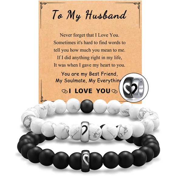 shiyou-Matching Couple Ring Bracelets Gifts for Boyfriend Matching Bracelets for Couples Valentines Day Gifts for His and Her