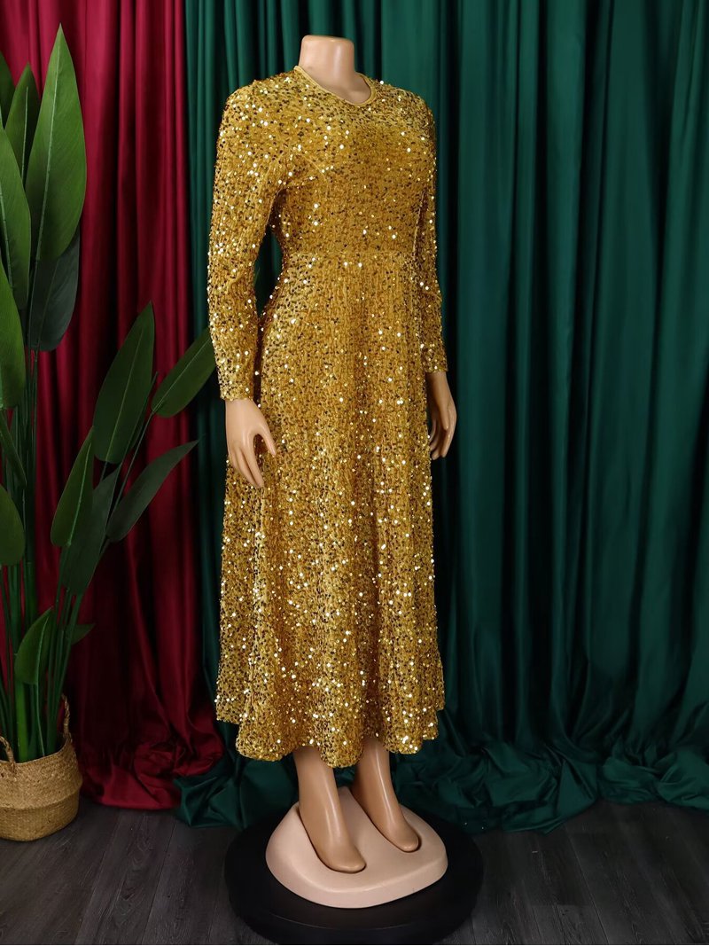 a line party dress plus size Women's Sequin Midi Pleated Cocktail Dresses Color:Petal Blush then flows down to shirt denim dress for women? A-line/Princess Off-the-Shoulder Full/Long Sleeve