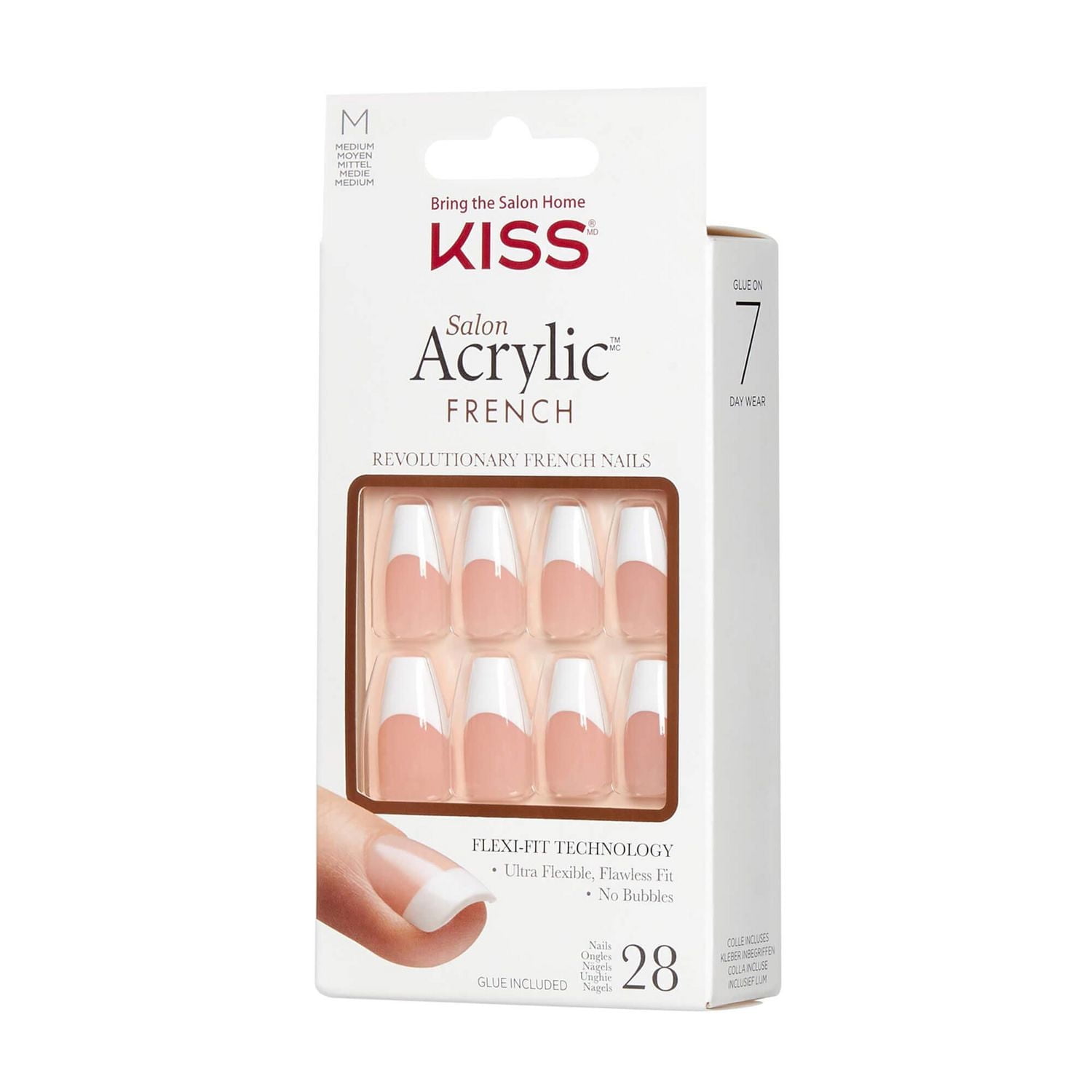 Kiss Salon Acrylique - Faux Nails, 28 COMPTE, MIDE