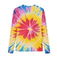 thumbnail image 4 of Ugoldhm Girls and Boys Tees Round Neck Fashion Tie Dye Long Sleeve Tops Kids Casual Fall Shirts, 4 of 5
