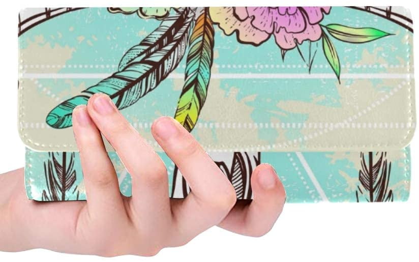 Womens Ethnic Pattern Long Wallet & Purse Case Card Holder